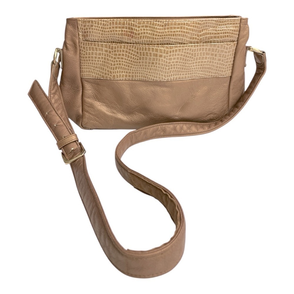 VTG SAS Brown/ Bronze
LEATHER Adjustable
CROSSBODY w/ Croc Trim
Shoulder Bag